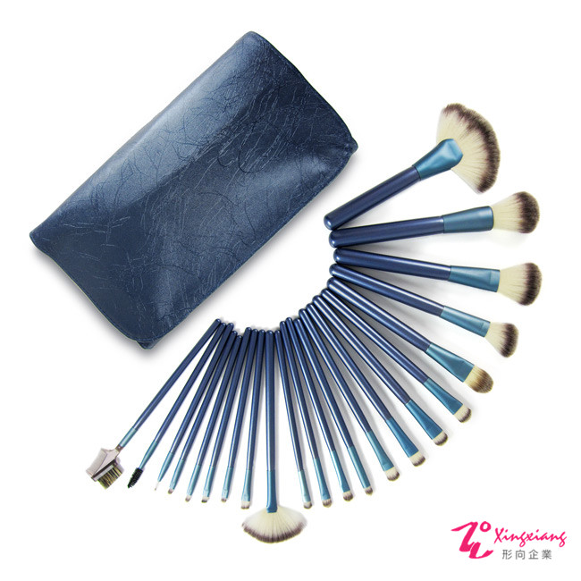 【Xingxiang 形向】專業美容檢定款-22支 刷具 套刷組 (微晶藍砂木質桿 ) Q-22-6  
