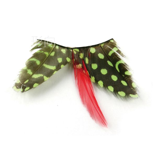 【Xingxiang 形向】羽毛 假睫毛 (黃點黑束紅)(1對入) EA-14